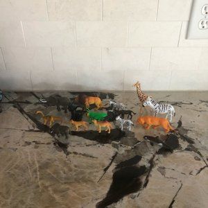 mini figures Animal safari elephant dinosaur zebra